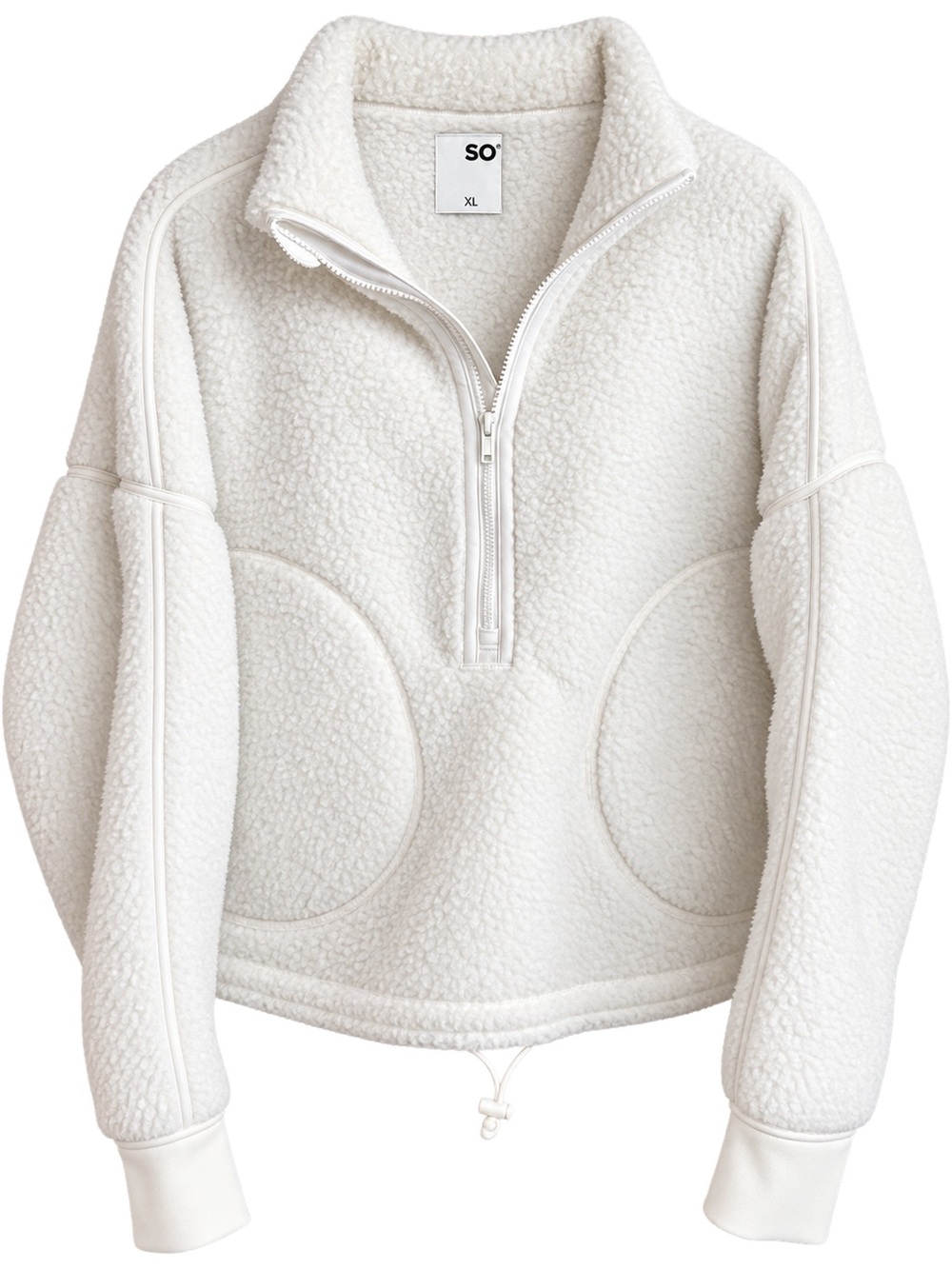SO Women’s XL Ivory Sherpa Fleece Half Zip Pullover Super Soft Cozy